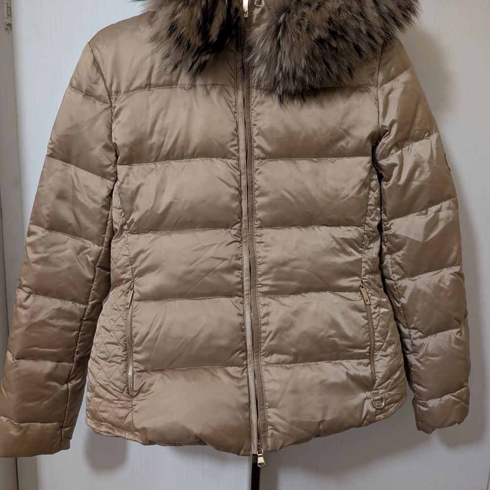 Women's Gold Jacket with Fur Collar.  Miller.
